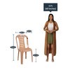 Sultan Plastic Table and Chair Set in Beige Colour with 4 Chairs