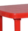 Sultan Plastic Table and Chair Set in Red Colour with 4 Chairs