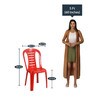 Sultan Plastic Table and Chair Set in Red Colour with 4 Chairs
