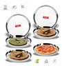 Sumeet Stainless Steel Apple Shape Heavy Gauge Dinner Plates with Mirror Finish 27cm Dia