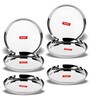 Sumeet Stainless Steel Apple Shape Heavy Gauge Dinner Plates with Mirror Finish 27cm Dia