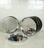 Sumeet Stainless Steel Apple Shape Heavy Gauge Dinner Plates with Mirror Finish 27cm Dia