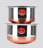 Stainless Steel Copper Bottom 2 Pcs Cooking Pot With Lids