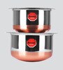 Stainless Steel Copper Bottom Cooking Pot  2 Pcs With Lids (No. 11