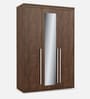 Sumire 3 Door Wardrobe With Mirror In Brown Finish