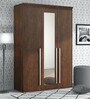 Sumire 3 Door Wardrobe With Mirror In Brown Finish