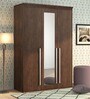 Sumire 3 Door Wardrobe With Mirror In Brown Finish