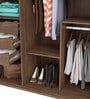 Sumire 3 Door Wardrobe With Mirror In Brown Finish