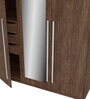Sumire 3 Door Wardrobe With Mirror In Brown Finish