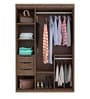 Sumire 3 Door Wardrobe With Mirror In Brown Finish