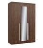 Sumire 3 Door Wardrobe With Mirror In Brown Finish
