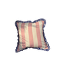 Beige Striped Cotton Ruffle Striped 18x18 inches Cushion Cover