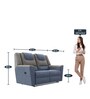 Sumo Fabric 2 Seater Manual Recliner In Blue & Grey Recliner Colour