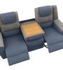 Sumo Fabric 3 Seater Manual Recliner in Blue & Grey Recliner Colour