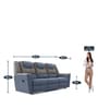 Sumo Fabric 3 Seater Manual Recliner in Blue & Grey Recliner Colour