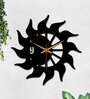 Sun Flames Black Wood & Mdf Wall Clock