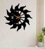 Sun Flames Black Wood & Mdf Wall Clock