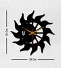 Sun Flames Black Wood & Mdf Wall Clock
