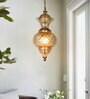 Sun-Kissed Diamonds Dance Hand-Cut Golden Luster Glass Pendant Hanging Light
