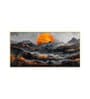 Sun Rise In Black Mountain Glass Finish Horizontal Wall Art