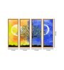 Sun Tree Multicolour Canvas Framed Landscape Art Panel Set of 4