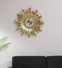 Sunburst Shine White Metal Wall Clock