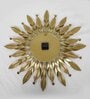 Sunburst Shine White Metal Wall Clock