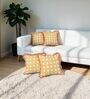 Yellow Floral Cotton Ruffle 18x18 inches Cushion Covers Set of 4