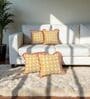 Yellow Floral Cotton Ruffle 18x18 inches Cushion Covers Set of 4