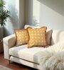 Yellow Floral Cotton Ruffle 18x18 inches Cushion Covers Set of 2