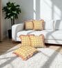 Yellow Floral Cotton Ruffle 18x18 inches Cushion Covers Set of 5