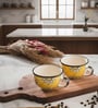Sunflower Bloom Ceramic Bowl Set of 2(300ml Each)