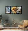 Sunflower Multicolour Canvas & MDF (Set of 3) Framed Art Panels