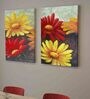 Sunflower Red & Yellow Engineered Wood (Set of 2) Art Panels