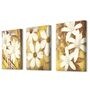 Floral White Engineered Wood (Set of 3) Art Panels