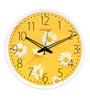 White Plastic Sunflower Modern Wall Clock