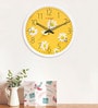White Plastic Sunflower Modern Wall Clock