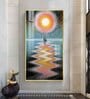 Sunlit Voyage Glass Finish Vertical Wall Art