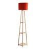 Sunny 3 Shelves Floor Lamp In Natural Wood Color Finish