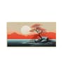 Sunrise In Red Mountain Glass Finish Horizontal Wall Art