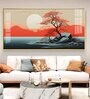 Sunrise In Red Mountain Glass Finish Horizontal Wall Art