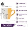 Sunset Leafstone Coffee Mug Set of 4(275 ML Each) Microwave Safe Coffee Mugs