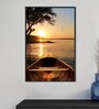 Sunset Multicolor Canvas Framed Landscape Art Print