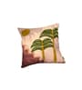 Brown Floral Cotton Embroidered 18x18 inches Cushion Cover