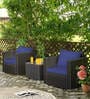 Sunset Wicker Patio Table & Chair Set In Black Colour (Set Of 2 Chairs)