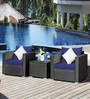 Sunset Wicker Patio Table & Chair Set In Black Colour (Set Of 2 Chairs)