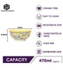 Sunshine Flora Ceramic Bowl Set of 2(470ml Each)