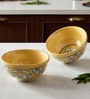 Sunshine Flora Ceramic Bowl Set of 2(470ml Each)