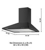 Sunshine Supreme 60 CM & 750 M3/H Decorative Hood Chimney *Model: Sun-Supreme-60-Black