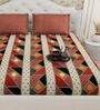 Orange Traditional print 144 TC Cotton King Size  Bedsheet With 2 Pillow Cover